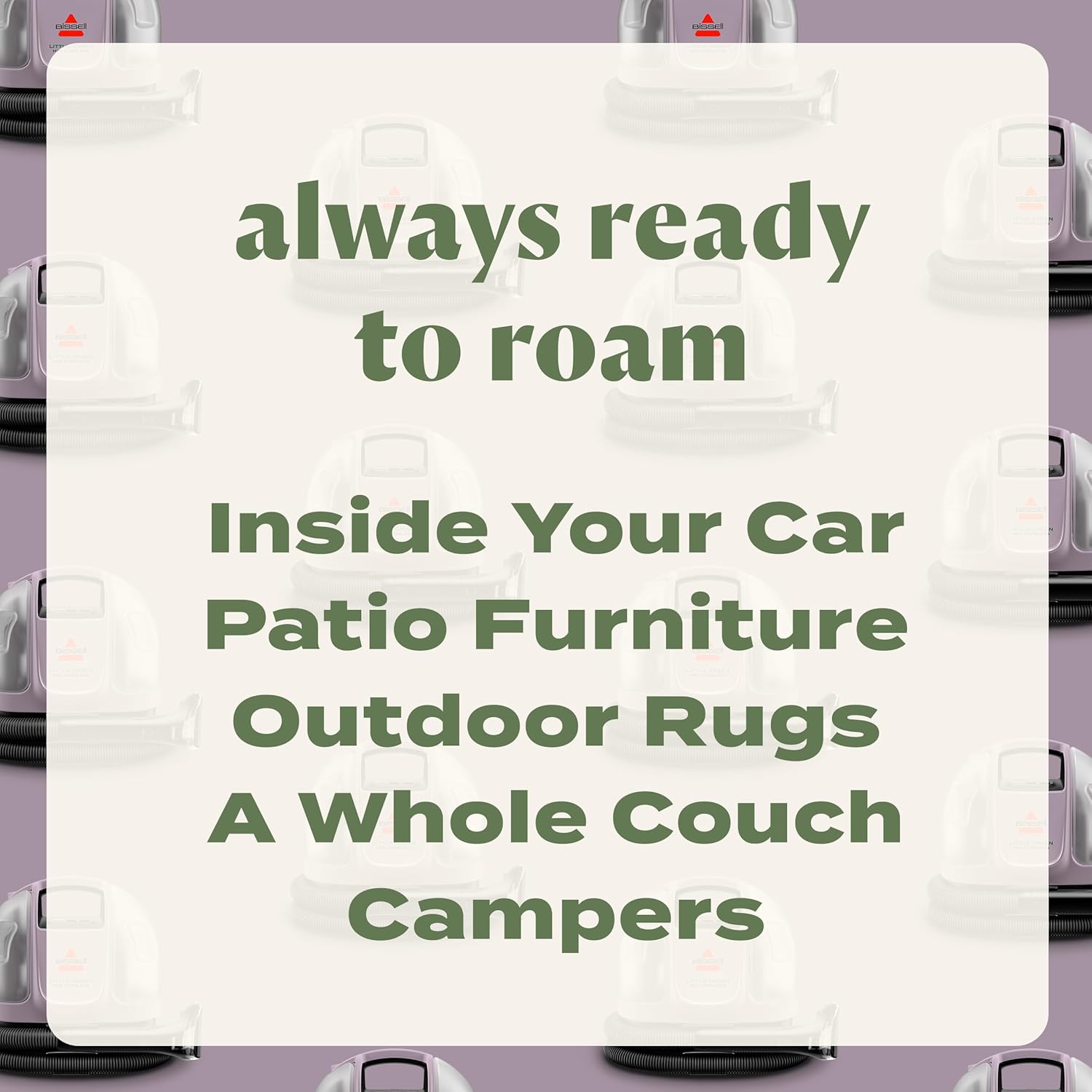 BISSELL Little Green Mini Cordless Portable Carpet and Upholstery Deep Cleaner, Car/Auto Detailer, with HydroRinse Self-Cleaning Tool and 4" Tough Stain Tool, Limited Edition Color Dusk Pink, 4015F