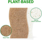 AIDEA Sponges Non Scratch, 12Count, Natural Sponge for Non Stick Cookware, Sponges Kitchen, Cellulose Scrub Sponge for Dishes, Cleaning Power for Kitchen, Bathroom, Household