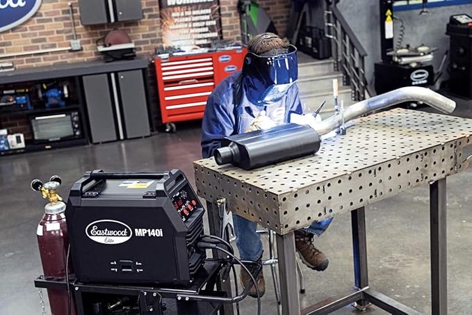 Eastwood Elite MP140i Multi Process Welder | All in One Powerful 110V Inverter Portable Welding Machine | MIG TIG Stick Compatible with Built-in Spot Weld Timer | Perfect DIY Home Garage Spot Welder