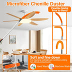 26FT High Reach Duster Cleaning Kit with 5-20 FT Extension Pole,High Ceiling Dusting and Window Cleaning Kit with Microfiber Feather Duster,Cobweb Duster,Ceiling Fan Duster,Window Squeegee Cleaner