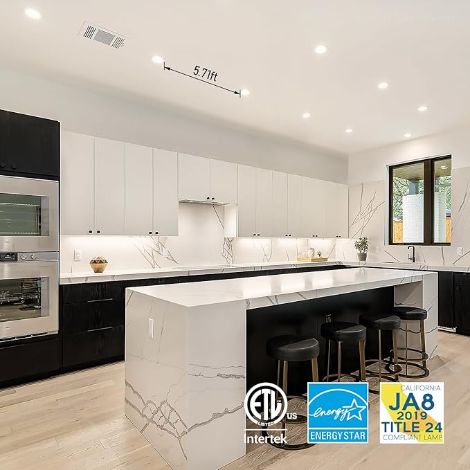 TORCHSTAR Premium Series 4 Inch Ultra-Thin LED Recessed Light with Junction Box, 10.5W Dimmable LED Canless Recessed Ceiling Lights Slim, ETL & ES Listed, CRI90, 4000K Cool White, White, Pack of 6