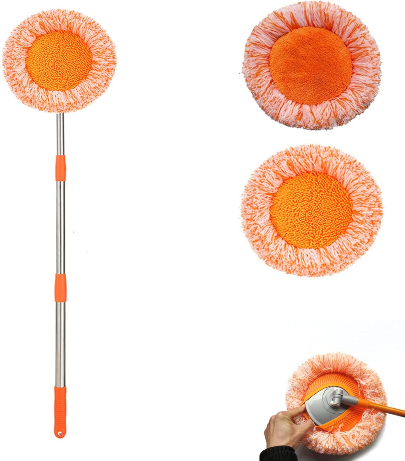 AQWEI 360° Rotatable Adjustable Cleaning Mop, Extendable Wall Cleaning Mop, Spin Mops for Floor Cleaning