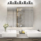Aipsun 6 Lights Modern Black Vanity Light Up and Down Black LED Vanity Light Fixtures Bathroom Wall Light Over Mirror 6000K