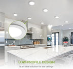 ASD 6 Pack LED Recessed Lighting 4 Inch 9W, 5 CCT 2700K-5000K CRI90+, IC Rated Ultra Thin Dimmable Ceiling Lights with J Box, Canless Wafer Downlight, Round Slim Panel Light, Energy Star ETL, White