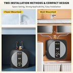 2.5 Gallons Under Sink Hot Water Heater, 110V 1500W Mini Tank Instant Water Heater With Digital Display Pressure Release Vavle Under For Bathroom Kitchen Hair Salon RV(Black)