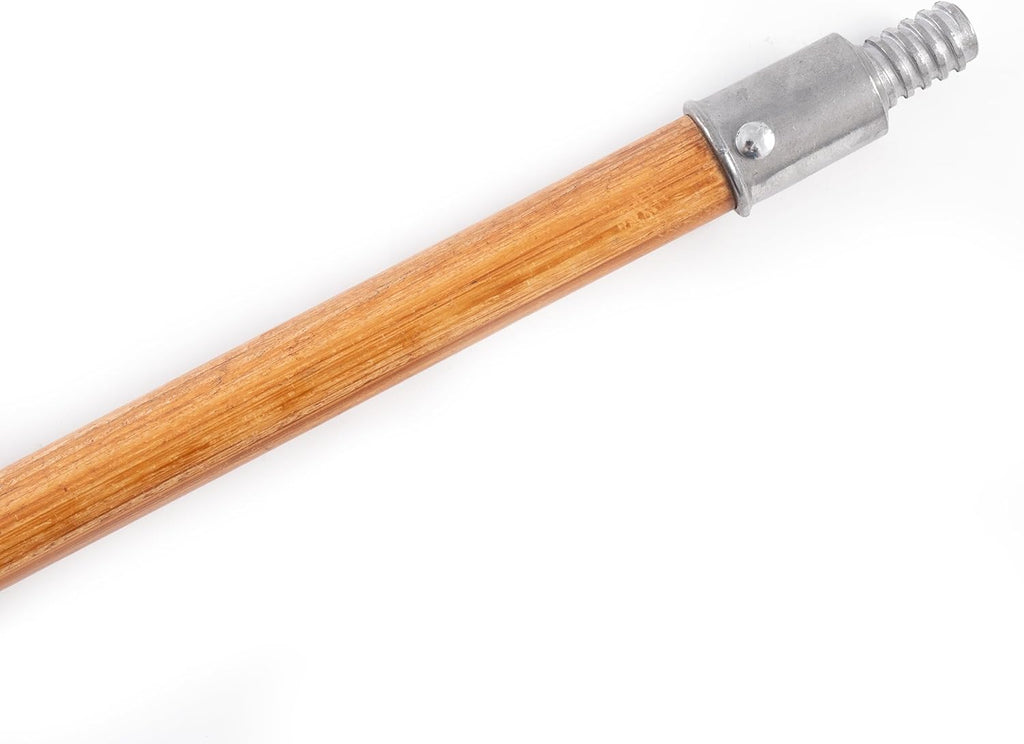 Matthew Cleaning Commercial 60inch Screw On Mop Handle for Floor Cleaning Heavy Duty Mop Head Replacement Holder Industrial Grade Lacquered-Wood Handle with Threaded Metal Tip - 6 Pack