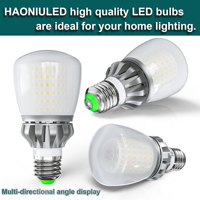 LED Light Bulbs A19 250 Watt Equivalent, Bright LED Bulbs 3670LM 3000K Warm White, 27W E26 LED Corn Light Bulb Non-Dimmable 2-Pack