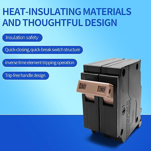C220 2-Pole 20-Amp Circuit Breaker, Type C3/4-Inch Plug-On Molded Case Circuit Breaker, Thermal Magnetic Protection, 10 KAIC, 120/240V, Fit for fit for Load Centers