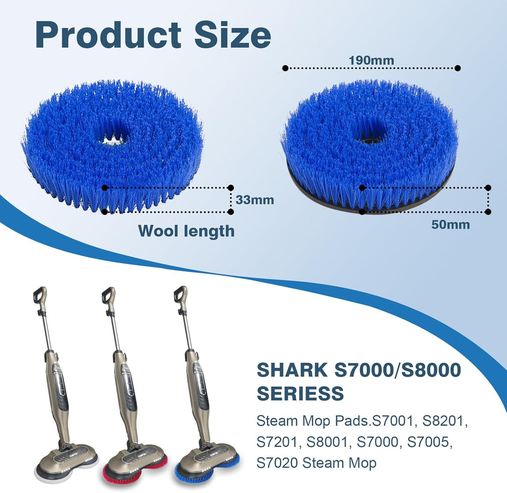 2 Pack Upgraded Mop Pad Replacement Brush Heads Compatible with Shark S8201 S7001 S7201 S7000 S7001 S7005 S7020 Steam Mop Pads, Professional Cleaning and Polishing, for Deep Cleaning Hard Floors