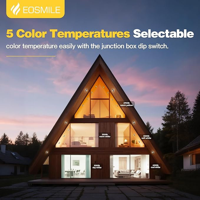 4 Inch 6 Pack Black Gimbal LED Recessed Lighting, 360°&90°Adjustable Eyeball Directional Wafer Light,Downlight, Dimmable, 12W 1100LM CRI90+, 2700K 3000K 3500K 4000K 5000K 5CCT, ETL&FCC