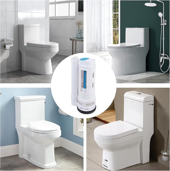 T Tulead Toilet Push Button Valve Replacement Flush Toilet Dual Flush Drain Valve Fit for Drainage Hole Dia. 2.56"-2.75", for Toilet Tank Height 10.24"-11.4"(Small Size)