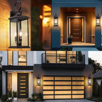 24" Outdoor Lighting Fixture- Bronze 3-Light Exterior Lighting Fixture Waterproof Modern Porch Sconce, Outside Lantern for House Garage Patio E12 Base