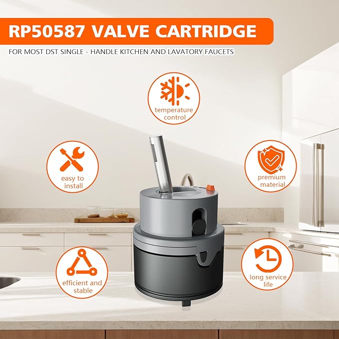 RP50587 Cartridge Valve Replacement for RP50587 Delta Cartridge, Compatible with DST Single Handle Kitchen and Lavatory Faucets - Includes Allen Wrench for Easy Installation