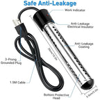 Immersion Water Heater Electric, 2000W Portable Hot Water Heater with 304 S S Guard & LCD Thermometer, Submersible Water Heater Heats up 5 Gallons of Water in Minutes for Bucket Bathtub Small Pool