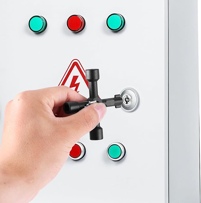 WORKPRO 2PC 4 Way Water Key Wrench, 40Cr Universal Utility Sillcock Key and Multifunctional Heavy-Duty Water Valve Key Tool for Faucet, Spigot, Electric Meter & Cabinet, 1/4", 9/32", 5/16", 11/32"