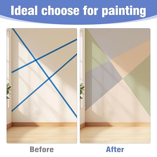 20 Rolls Blue Painters Tape 1 Inch Wide 0.94In x 1100 Total Yards Bulk Blue Masking Tape, Heat Resistant Washi Tape for Wall Painting DIY Projects, Sharp Lines