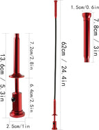 24.4 in Claw Grabber Tool,Bendable Hose Reacher Pickup with LED Light,4 Claw Picking Tool for Garbage Litter Pick Home Sink Drain and Metal Small Items. (Red)