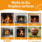 Fireplace Cleaning Set Fireplace Soot Remover with Scrub Brush for Brick, Stone, Rock, Tile, and Marble – Nonabrasive Brick Cleaner, Gentle Formula for Bricks & Glass Indoor and Outdoor -16.91 oz