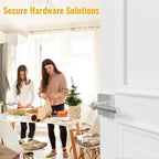 HOSOM 2 Pack Exterior Door Handle, Entry Door Handle with Lock and Key, Commercial and Residential Area, Interior Modern Entrance Doors Lever Heavy Duty Front Door Lock, Satin Nickel