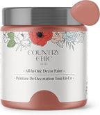 Country Chic All-in-One Chalk Paint for Furniture, Cabinets, Home Decor, Eco-Friendly, Matte Finish, Built-In Primer & Top Coat for Wood, Metal - Peachy Keen (Coral Pink) - Pint 16 oz (475 ml)