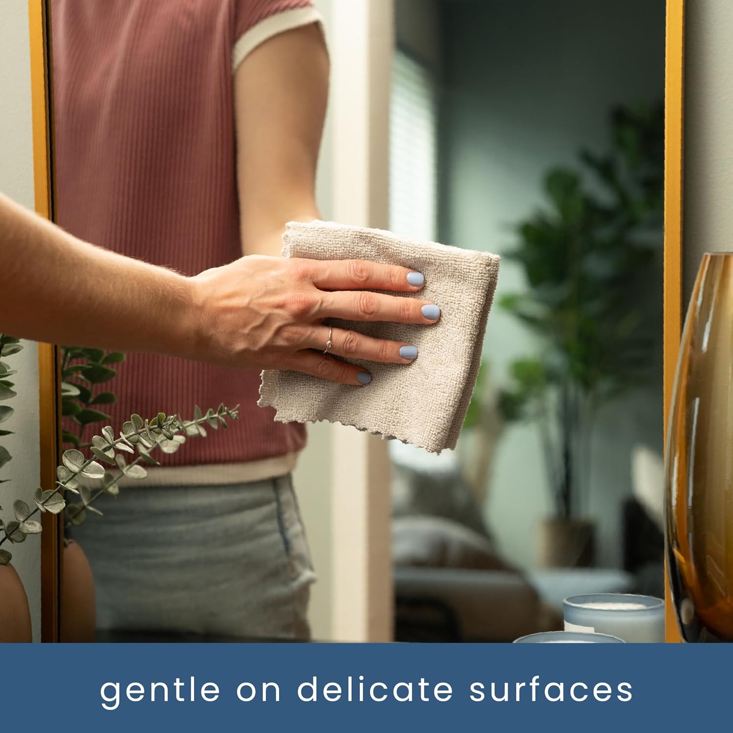 S&T INC. 50 Pack Microfiber Cleaning Cloth with Box, Bulk Towels for Home, Reusable Microfiber Towels for Cars, Cleaning Rags, Beige, 11.8 Inches x 11.8 Inches, 50 Count