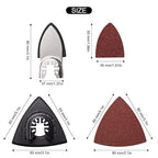105PCS Oscillating Tool Detail Sanding Pads Kit, 3Pcs Triangle and 2Pcs Finger Sanding Pad, 100Pcs Multitool Sandpaper, Grit Fit for Finishing Wood Sanding Plaster