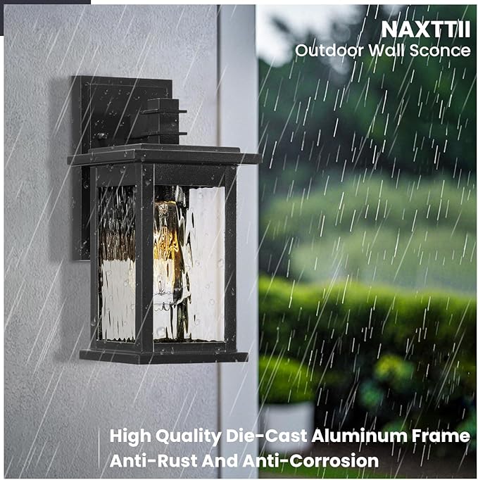 Exterior Wall Sconce Waterproof Black Outdoor Garage Lights Wall Mount Anti-Rust Aluminum Material and E26 Socket