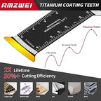 20 Pcs Extra Long Titanium Oscillating Tool Blades & Japanese Teeth, Curved Edge Multitool Blades for Metal, Wood, Plastic, Oscillating Saw Blades Compatible with Dewalt Bosch Milwaukee Ryobi