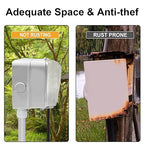 15 Amp GFCI Outdoor Electrical Outlet Box, Nonmetallic Heavy Duty Box IP66 Waterproof and NEMA 5-15 Self Test GFCI Outlet Kit, 3.15 Inch Deep, Lockable, Clear/Gray, UL Listed