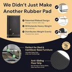 CasterMaster Antiskid Furniture Pads Rectangular, Non-Slip Rubber Caster Cups, Anti-Sliding Floor Protectors for Furniture - Black, 2'' x 4'' (Pack of 4) - Floor Protectors for Chairs