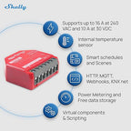 Shelly 1PM Gen4 | Wi-Fi, Zigbee, Matter Smart Relay Switch with Power Metering, 1-Channel 16A | Home Automation | Alexa, SmartThings, Google Home, Apple HomeKit Compatible | iOS Android App (2 Pack)