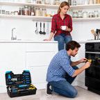 39 Piece Basic Home Tool Set Household Tool Set General Repair Small Hand Tool Kit in Toolbox Storage Case for Home Garage Office College Dormitory Use, Blue