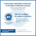 AQUA CREST FF35 Inline Water Filter Replacement, 1/4" Quick-Connect Replacement for Refrigerator, Post-Carbon Filter for Reverse Osmosis Systems, NSF/ANSI 42 Certified, 6-12 Months(NO Fittings)