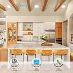 TORCHSTAR 8 Inch 5CCT Ultra-Thin LED Recessed Ceiling Light with Junction Box, CRI90, 27003000350040005000K Selectable, 18W Dimmable Slim Canless Wafer Downlight, ETL & ES & FCC, Pack of 6