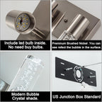 5-Light Bathroom Light Fixtures, Modern Led Vanity Lights 40W 6000K (Non-dimmable) Brushed Nickel Vanity Lights Bathroom Fixture. for Bathroom, Bedroom, Living Room…