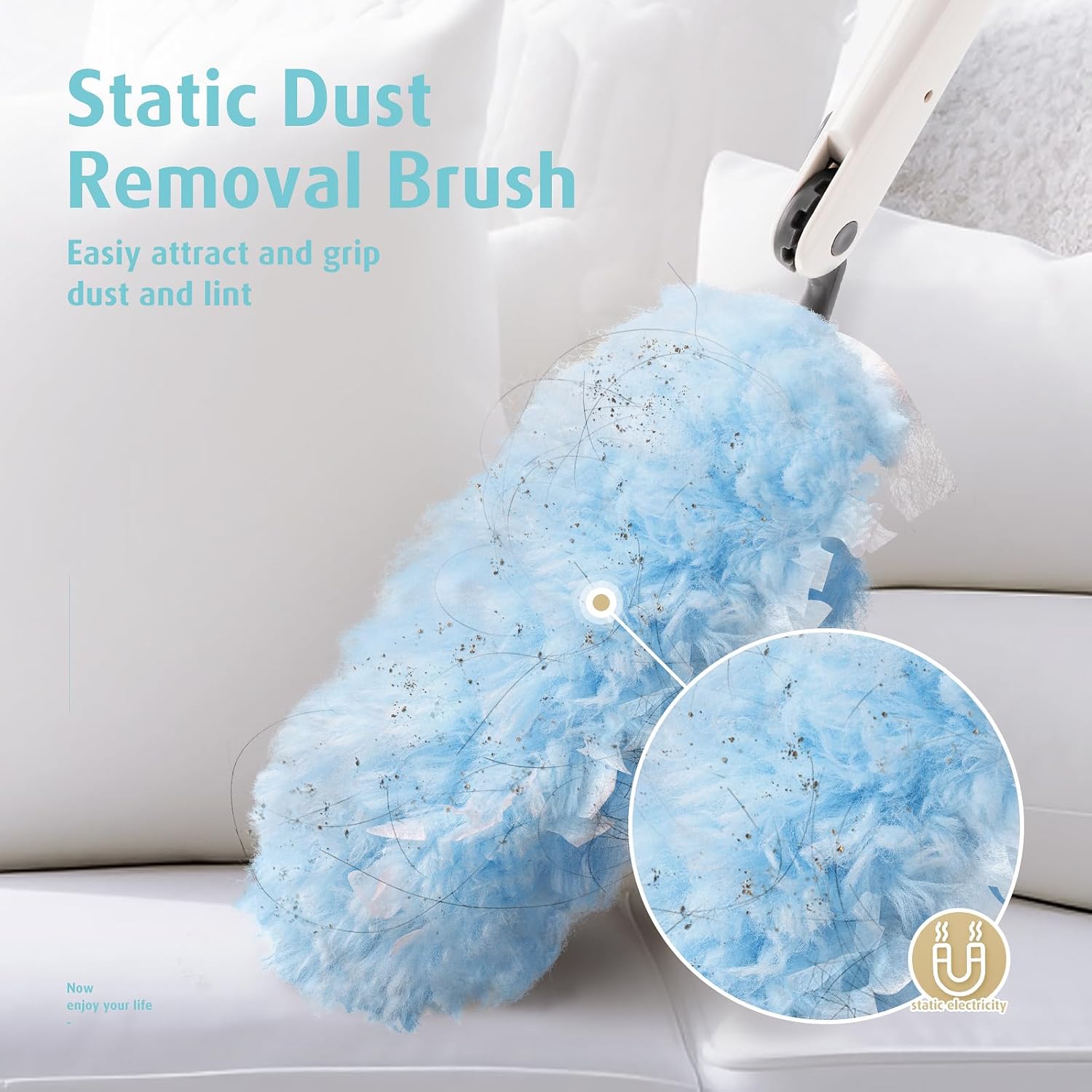 30 Count Heavy Duty Duster Refills with 3 ft Extendable Handle Starter Kit, Compatible with Swiffer Disposable Microfiber Feather Dusters for Cleaning Home