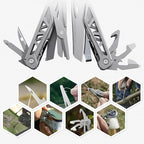 Multitool, 17-in-1 Stainless Steel Multi Tool Pliers with Self-Locking, Pocket Knife, Nylon Sheath, Professional (EDC) Multi-Tool for Survival, Camping and Hunting, Hiking, Gifts for Men