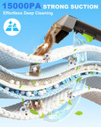 Portable Carpet Cleaner Machine,Carpet & Upholstery Cleaner Machine,15KPA Portable Small carpet Cleaner with Powerful Suction,Handheld Carpet Cleaner with 3 Brushead,portable Carpet cleaner for Pets