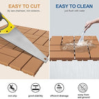 Goovilla Plastic Interlocking Deck Tiles, 9 Pack Outdoor Patio Flooring, 12"x12" Interlocking Decking Tile Outdoor All Weather Use, Waterproof Patio Pavers for Pool Balcony Backyard Porch, Khaki