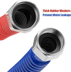 Solimeta 2 Pack Stainless Steel Corrugated Water Heater Connector, 18" Red and Blue for Water Heater