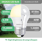 LED Refrigerator Light Bulb, 40 Watt Equivalent, 120V, Fridge Light Bulb 2700K Soft White, A15 Appliance Bulb 5.5W for Freezer, 650LM, E26 Standard Base, 120V, Non-Dimmable, 2 Pack