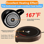 Coffee Mug Warmer & Kepwam Mug Set, 3 Temp Settings up to 167℉, Gravity Sensor & Light Display, Cup Warmer with 6H Auto Shut Off, Idealt Gift for Dad Mom, Beverage Warmer for Heats Coffee, Tea & More