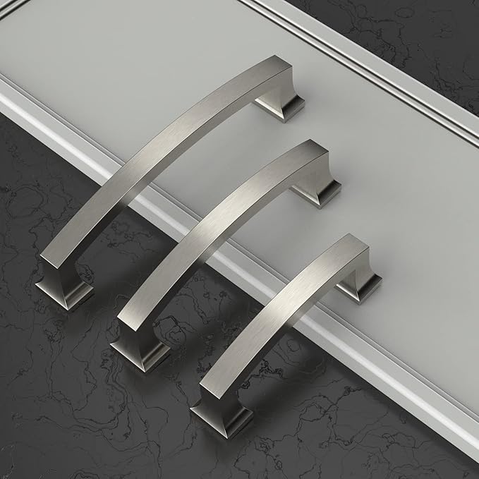 Asidrama 25 Pack 5 Inch(128mm) Hole Centers Kitchen Cabinet Handles, Brushed Satin Nickel Cabinet Pulls Kitchen Cabinet Hardware for Cupboard Drawer Pulls