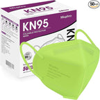 Miuphro KN95 Face Mask 50 Pack, Disposable Respirator Masks, 5 Layer Design Safety Mask for Protection, Ideal for Men and Women (Green)
