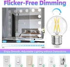 G16.5 LED Bulb Dimmable, 6W, 60 watt Equivalent, 4000K Neutral White E26 Globe Bulb, Round Edison Bulbs for Ceiling Fan, Pendant, Chandeliers, 90+CRI 600LM, 6 Pack