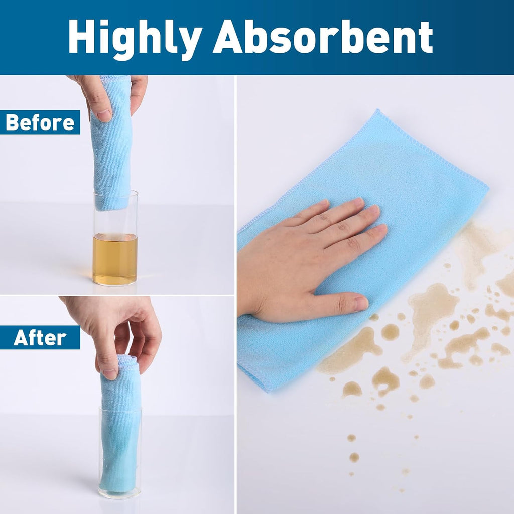 Microfiber Towels Bulk-400 Pack, Cleaning Cloths, Microfiber Towels for Cars, Cleaning Rags 5 Colors Assorted (12x12 inches)