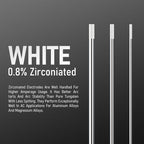 YESWELDER TIG Welding Tungsten Electrode 0.8% Zirconiated 1/8" x 7" (White, WZ8/EWZr-0.8) 10-pk