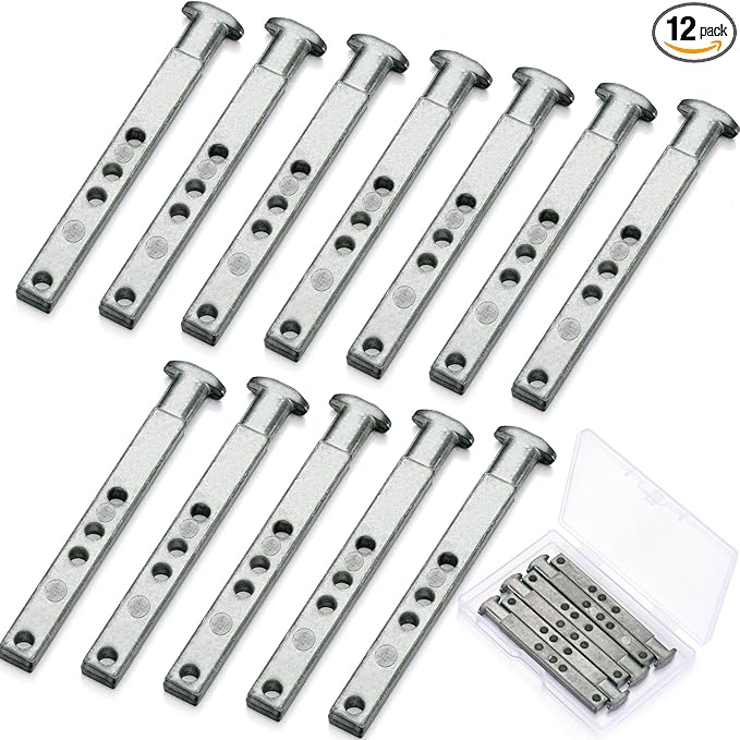 Zonon 6 Pcs 4 Hole Die Cast T Shaped Pivot Bar 3 Inches Mental Window Pivot Bar Sturdy Window Replacement Parts for Home Replacement (Steel)