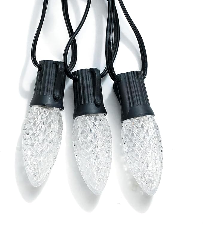 Meconard C9 Led Replacement Christmas Light Bulbs, C9 Shatterproof Led Bulbs for Christmas Indoor Outdoor String Lights,E17 Intermediate Base, Commercial Grade Holiday Bulbs, Warm White, 50Pack