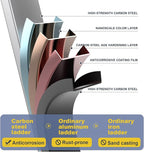 5 Step Ladder with Tool Tray,Portable Step Tool 330lb Load,Folding Step Ladder with Anti-Slip Widen Pedals,Handrail,Safe-Lock Design Carbon Steel Step Ladder for Painting Outdoor Garage+1